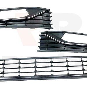 Volkswagen Polo Mk6 TSI Grills Center,sides L/R 2015 up